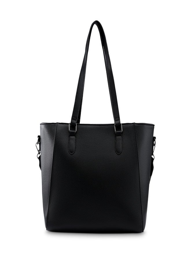 Fastrack 15" Laptop Tote | Faux-Leather Women's Handbags | 15" Laptop Tote for Workwear and College, Black - Image 5